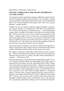 GENETIC APPROACH IN THE SOVIET MATHEMATI