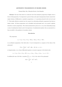 ARITHMETIC PROGRESSIONS OF HIGHER ORDER