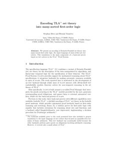 Encoding TLA set theory into many-sorted first-order logic