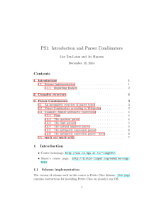 PS1: Introduction and Parser Combinators