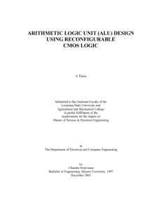 arithmetic logic unit (alu) design using