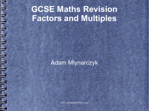 Factors and Multiples of Numbers