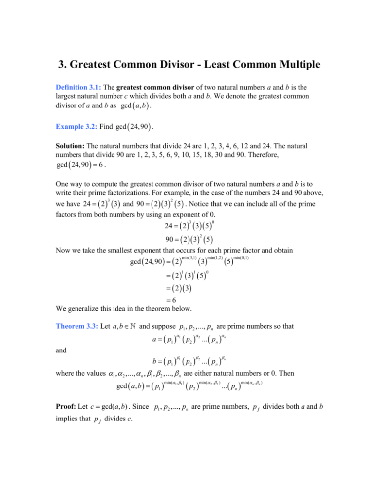 3. Greatest Common Divisor - Least Common Multiple
