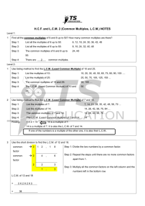 Common Multiples, LCM