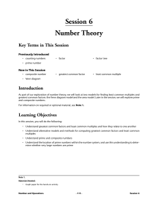 Session 6 Number Theory