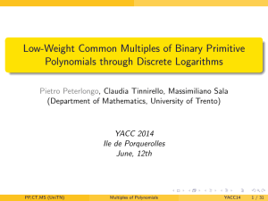 Low-Weight Common Multiples of Binary Primitive Polynomials