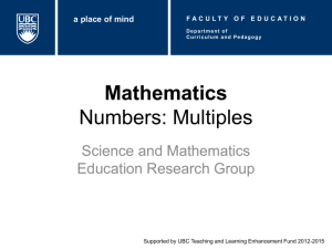 Mathematics Numbers: Multiples