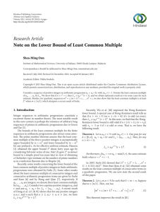 Note on the Lower Bound of Least Common Multiple