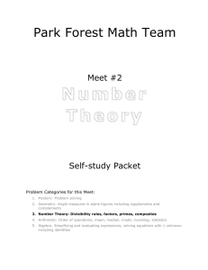 Category 3 (Number Theory) Packet