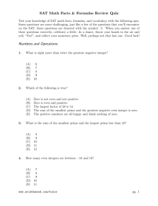 SAT Math Facts and Formulas Quiz