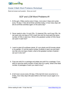 GCF and LCM Word Problems #1