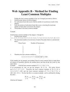 Web Appendix B - Method for Finding Least Common Multiples