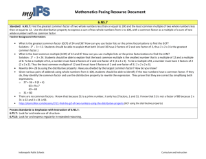 Mathematics Pacing Resource Document