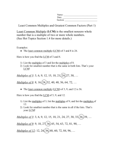 Least Common Multiples and Greatest Common Factors (Part 1