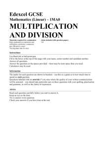 multiplication and division