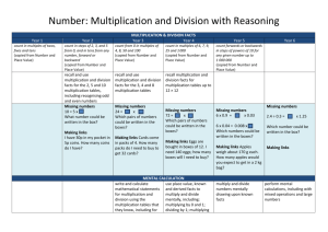 Number: Multiplication and Division with Reasoning