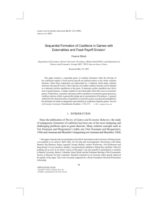 Sequential Formation of Coalitions in Games with Externalities and