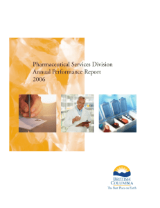 Pharmaceutical Services Division Annual Performance Report 2006