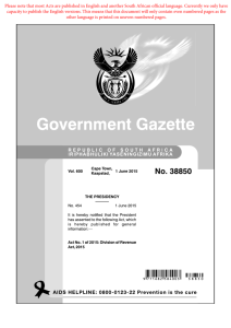 Division of Revenue Act - South African Government
