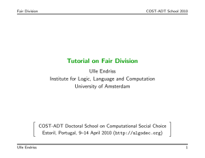Tutorial on Fair Division