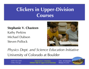 Clickers in Upper-Division Courses