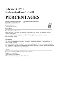 percentages - Castleford Academy