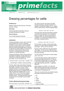 Dressing percentages for cattle