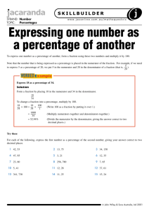 Expressing one number as a percentage of another