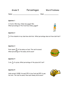 Grade 5 math word problems with percentages