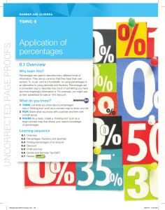 Application of percentages