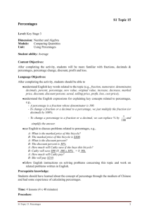 S1 Topic 15 Percentages