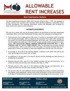 ALLOWABLE RENT INCREASES
