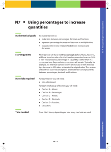 Using percentages to increase quantities