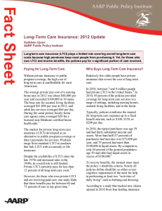 Long-Term Care Insurance: 2012 Update