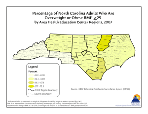Percentage of North Carolina Adults Who Are Overweight or Obese