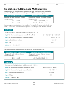 Properties of Addition and Multiplication