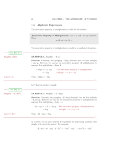 1.5 Algebraic Expressions