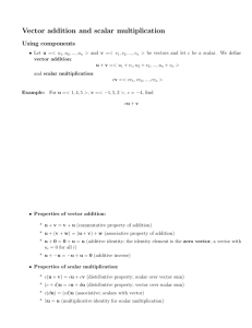 Vector addition and scalar multiplication