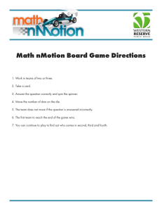 Math nMotion Board Game Directions