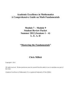 Academic Excellence in Mathematics