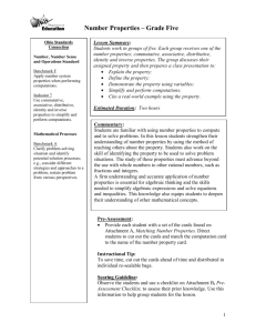 Number Properties – Grade Five - ODE IMS