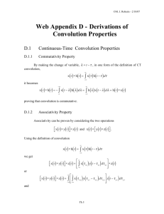 Web Appendix D - Derivations of Convolution Properties
