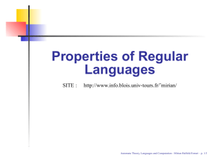 Closure Properties of Regular Languages