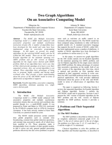 Two Graph Algorithms On an Associative Computing Model