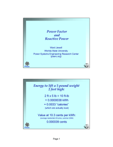 Power Factor and Reactive Power