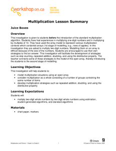 Multiplication Lesson Summary