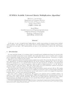 SUMMA: Scalable Universal Matrix Multiplication Algorithm
