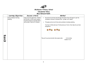 Multiplication - Mickleover Primary School