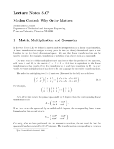 Why Order Matters 1 Matrix Multiplication and Geometry