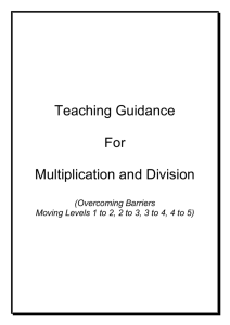 Teaching Guidance - multiplication & division